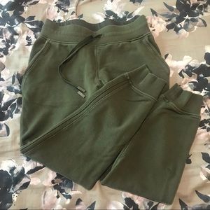 Green Lululemon Warm Down joggers